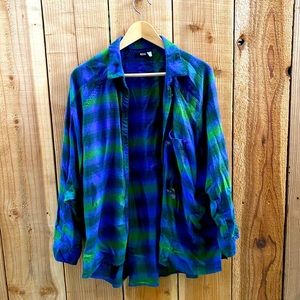 BDG Oversized Plaid Flannel Button Down